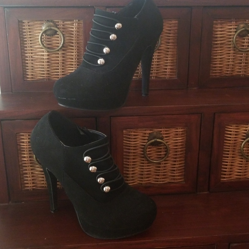Top Moda Black Ankle Boots Size 5 - Picture 2 of 8